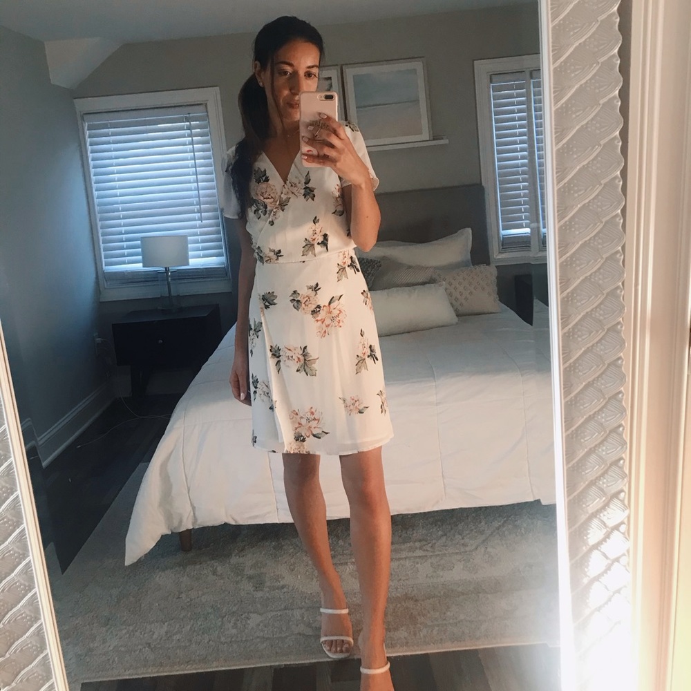NWOT White Floral Dress